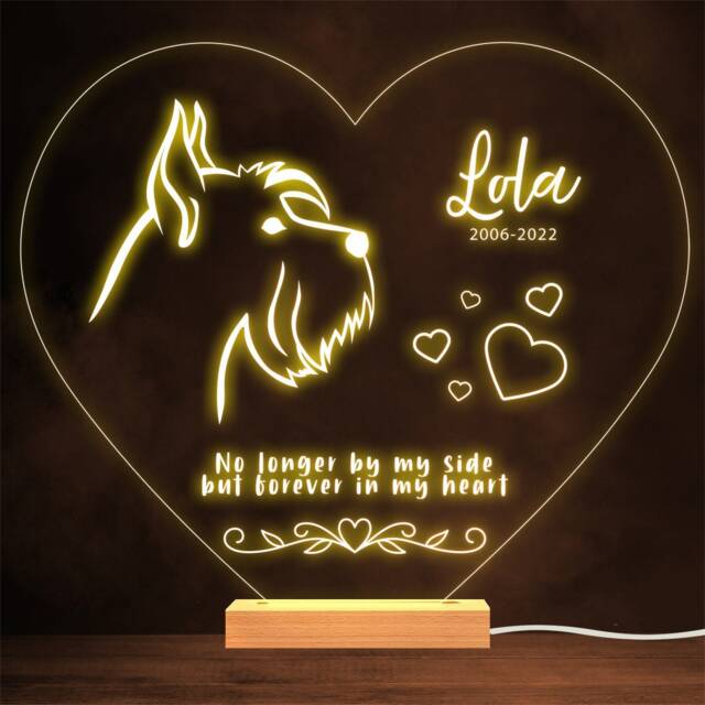 Giant Schnauzer Dog Memorial Pet Loss Personalised Gift Warm Lamp Night Light - image 1
