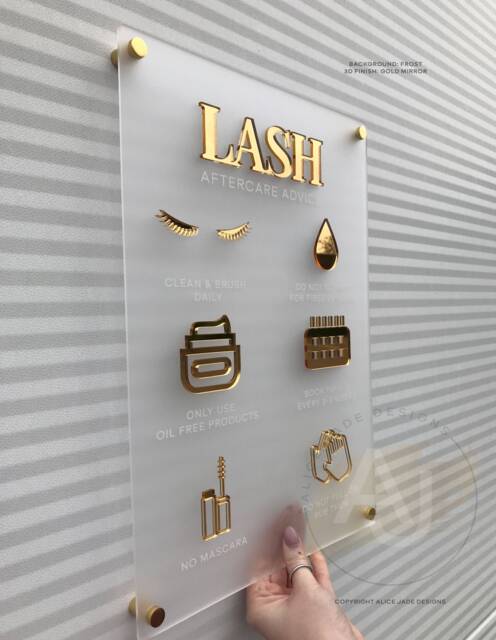 Lash Aftercare Acrylic Wall Sign - Salon Decor, Beauty - A3 - image 1