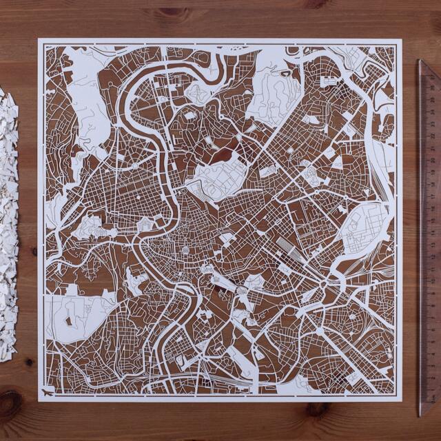 Paper Cut Map Rome 12??12 In. Art Ideal Gifts - image 1