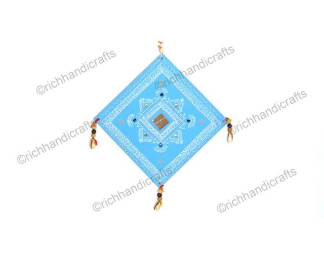 Blue Wall Hanging Wooden Indian Rajasthani Art Decor