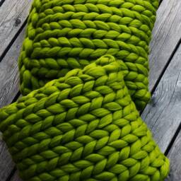 Chunky Yarn Pillow, Knit Knitted Decorative Organic Wool Home Decor - thumbnail 2