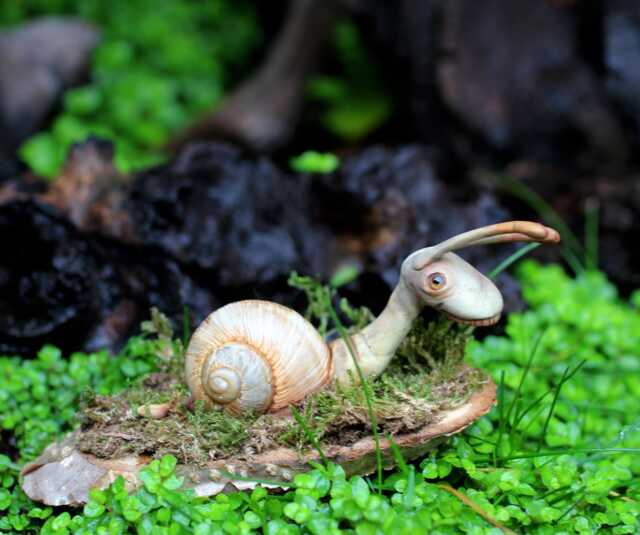 Ooak Snail Sculpture Miniature - image 1