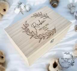 Baby Memory Keepsake Box Wreath New Mummy Birthday Gift - thumbnail 1