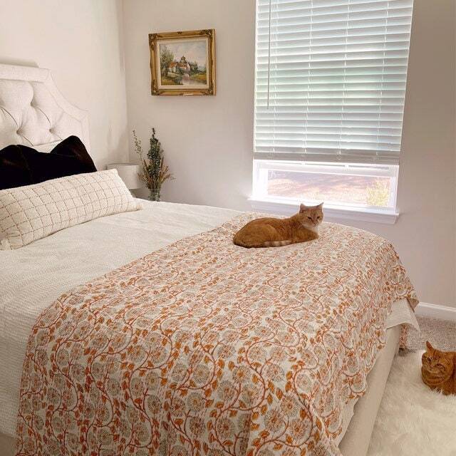 Indian Handmade Kantha Quilt Bedspread Perfect Bed Matching Bedcover Size Queen - image 1