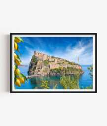 Ischia Italy Print, Castello Aragonese Photography Wall Art, Italian Coastal Decor - thumbnail 1