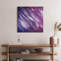 Texture Painted With Acrylic Paint Canvas, Picture Wall Hanging, Purple Art, Kids Canvas Painting - thumbnail 2