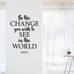 Be The Change Wall Decal - Purpose Driven Gandhi Quote Decor - thumbnail 1