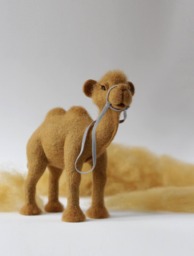 Felted Camel Figurine, Handmade Animal Sculpture, Unique Gift, Desert Decor, Wool