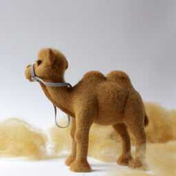 Felted Camel Figurine, Handmade Animal Sculpture, Unique Gift, Desert Decor, Wool - thumbnail 2