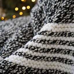 Ready To Ship Handmade Blanket, Long Wool Soft Blankets, Cozy Knit Throw, Chunky Knitted Blanket - thumbnail 2