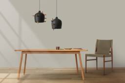 Black Wood Pendant Light, Unique Oak Chandelier, Farmhouse Lighting