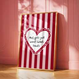 Sweet Treats Wall Print - Fun Red & Pink Home Decor - thumbnail 1