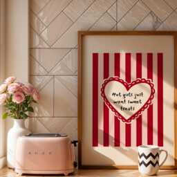 Sweet Treats Wall Print - Fun Red & Pink Home Decor - thumbnail 2