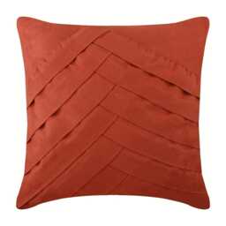"Autumn Suede Throw Pillow Cover, Rust Orange Color 16""x16" - thumbnail 3