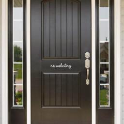 No Soliciting Decal Front Door - Entryway Funny Cartoony Or Wall Vinyl Sticker - Great Gift Idea/Home Decor - thumbnail 2