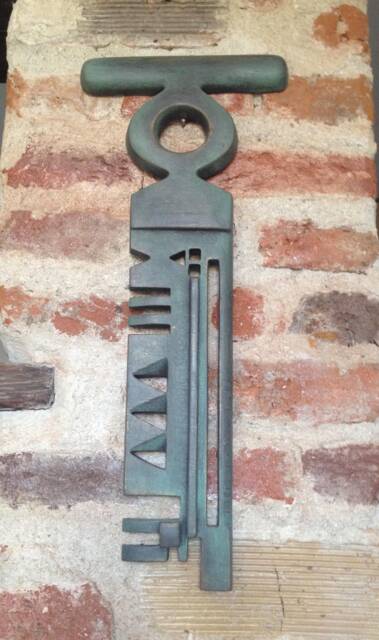 Bronze Patina Key Sculpture, Modern Metal Wall Decor, Lilia Koleva Art - image 1