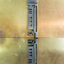Bronze Patina Key Sculpture, Modern Metal Wall Decor, Lilia Koleva Art - thumbnail 3