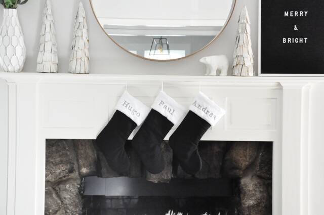 Modern Black Christmas Stocking, Family Socks. Great For Corporate Gifts - image 1
