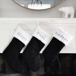 Modern Black Christmas Stocking, Family Socks. Great For Corporate Gifts - thumbnail 2