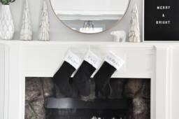 Modern Black Christmas Stocking, Family Socks. Great For Corporate Gifts - thumbnail 1