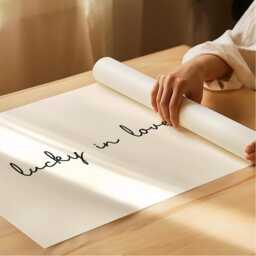 Lucky in Love Wall Art Landscape Minimal Neutral Handwritten Print, Horizontal Bedroom Decor - thumbnail 2