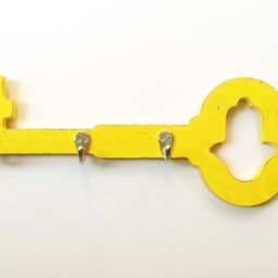 Hamsa Decor Key Rack Wall Hanger, Jewish Housewarming Gifts, Fatimas Hand Hook, Rustic Entryway Home Decor - thumbnail 2