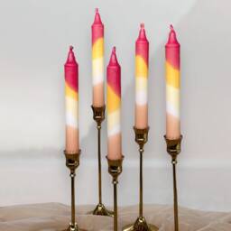 Hand Dipped Taper Candles Colorful Autumn Decor - thumbnail 2
