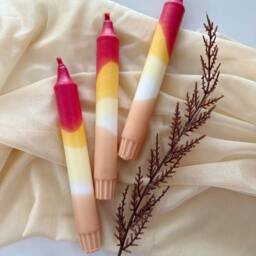 Hand Dipped Taper Candles Colorful Autumn Decor - thumbnail 4
