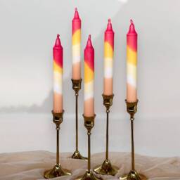 Hand Dipped Taper Candles Colorful Autumn Decor - thumbnail 3