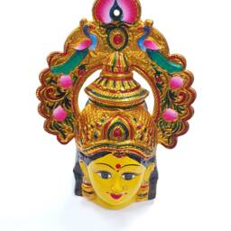 Goddess Lakshmi - For Varalakshmi Pooja , Diwali Or Wall Hanging Face With Nose Ring Solid Alloy Built To Last - thumbnail 2