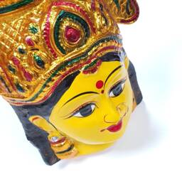 Goddess Lakshmi - For Varalakshmi Pooja , Diwali Or Wall Hanging Face With Nose Ring Solid Alloy Built To Last - thumbnail 3