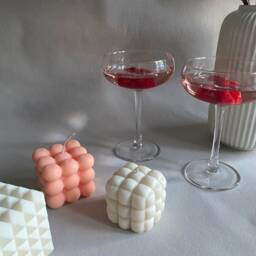 Soy Wax Bubble Candle Large Vegan Cube Candle - thumbnail 3