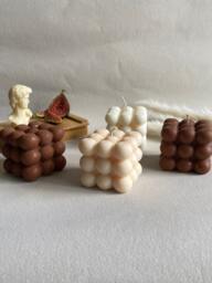 Soy Wax Bubble Candle Large Vegan Cube Candle