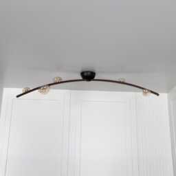 Brown Leather Flush Mount Ceiling Light - Honey Glass, Led - thumbnail 3