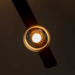 Brown Leather Flush Mount Ceiling Light - Honey Glass, Led - thumbnail 4