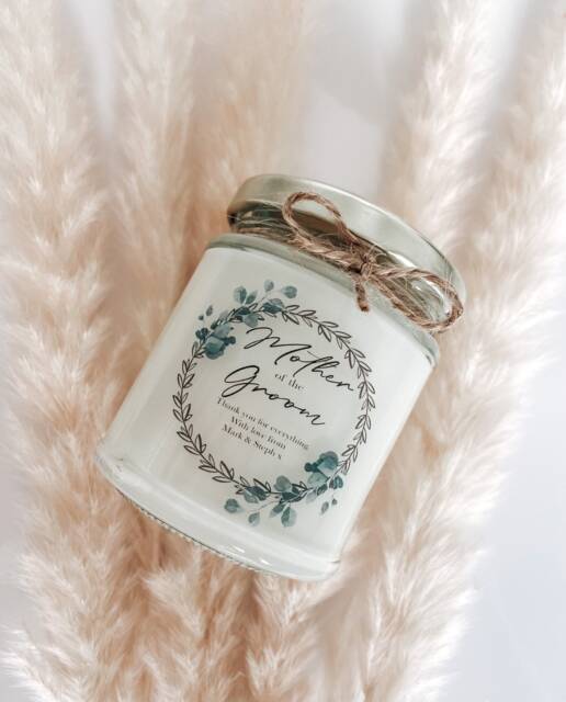 Mother Of The Groom Gift - Bride Wedding Thank You Personalised Candle Day - image 1