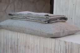 Striped Linen Pillow Cover - Handmade Stonewashed Pillowcase Organic Covers Natural Bedding
