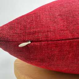 Red Luxury Linen Pillow Cover With Green Pipping, Fall Decor, Throw - thumbnail 3