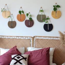 Wooden Wall Planter Indoor, Vases For Flowers, Wood Hanging, Plant Holder, Decor, Christmas Gift - thumbnail 2
