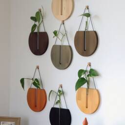 Wooden Wall Planter Indoor, Vases For Flowers, Wood Hanging, Plant Holder, Decor, Christmas Gift - thumbnail 3