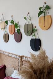 Wooden Wall Planter Indoor, Vases For Flowers, Wood Hanging, Plant Holder, Decor, Christmas Gift - thumbnail 1