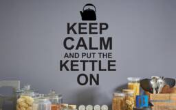 Keep Calm & Put The Kettle On Funny Humour Home Kitchen Vinyl Wall Art Decal Sticker - thumbnail 1