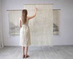 Tapestry Hanging - Bohemian Living Room Large Wall Weaving Decor Textured Boho Decoration Textile Art