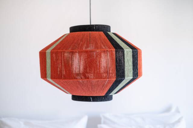 Japanese Paper String Lamp Art Deco Pendant Light, Modern Woven Design - image 1