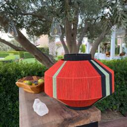 Japanese Paper String Lamp Art Deco Pendant Light, Modern Woven Design - thumbnail 3