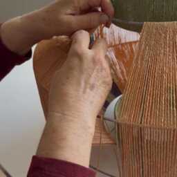 Japanese Paper String Lamp Art Deco Pendant Light, Modern Woven Design - thumbnail 4