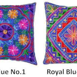 "Indian Cushion Covers Suzani Embroidered Mirrors Boho Case Takiya 40x40 cm 16""x16" - thumbnail 3