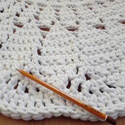 Handmade Chunky Crochet Cotton Round Rug, Scandinavian Style - thumbnail 4