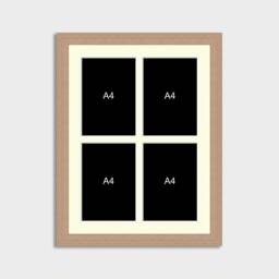 A4 Picture Frame To Hold 4 Photos in An Oak Veneer Wooden - thumbnail 2