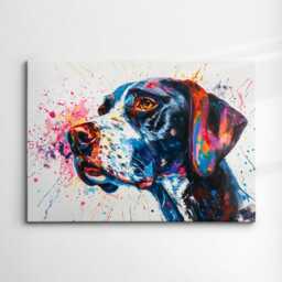 Colorful English Pointer Dog Pet Abstract Modern Oil Painting Wall Art, Framed Canvas Poster Print, Home Kitchen Office Room Decor, Gifts - thumbnail 3